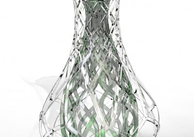 Photo render - clear glass outer and green glass inner